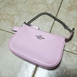Cotton Candy Pink Leather Coach Nolita Purse with Chain Strap